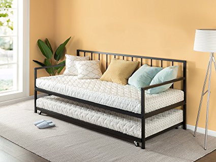 Zinus Newport Twin Daybed and Trundle Set / Premium Steel Slat Support / Daybed and Roll Out Trundle Accommodate Twin Size Mattresses Sold Separately