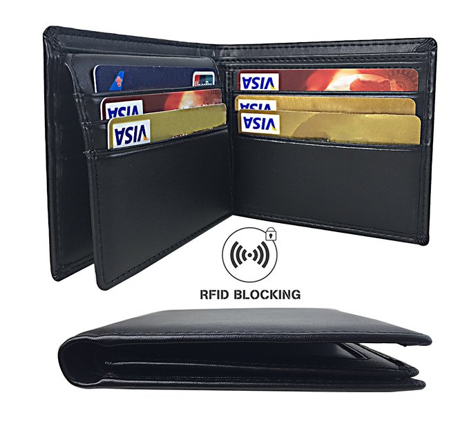 RFID Blocking Leather Wallet for Men - Excellent Travel Bifold - Credit Card Protector - RFID Blocking Wallets for Man