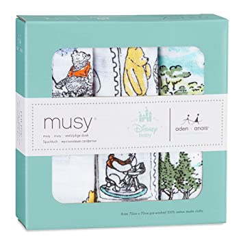 aden   anais Disney Baby Muslin Squares 3 Pack - Winnie The Pooh