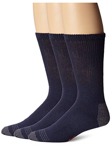 Dockers Men's 3 Pack Cushion Comfort Non Binding Basic Cotton Crew Socks