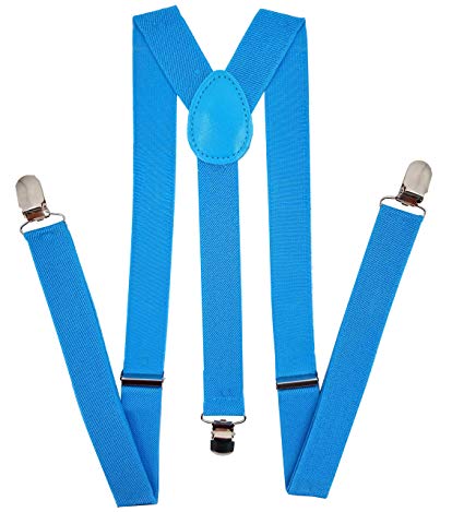 Navisima Adjustable Elastic Y Back Style Suspenders for Men and Women With Strong Metal Clips