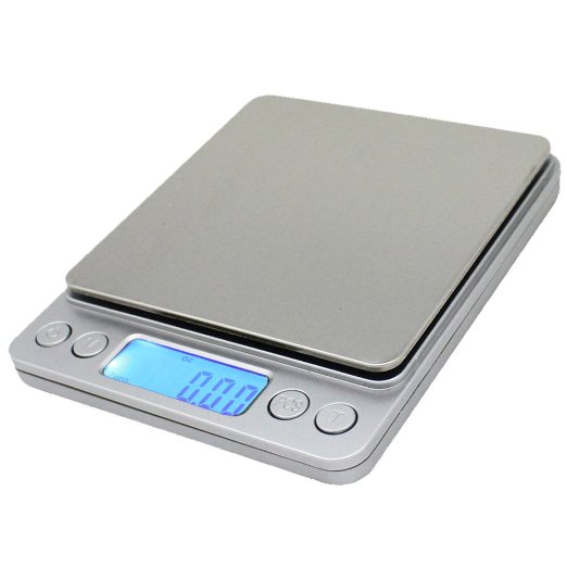 Spirit 0.001oz/0.01g 500g Digital Pro Pocket Scale with Back-Lit LCD Display Stainless Steel Silver