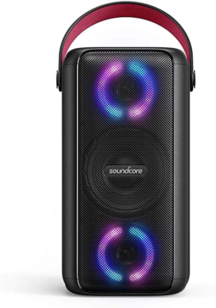 Soundcore Mega Bluetooth Speaker, Party Speaker with 18H Playtime, BassUp Technology, Huge 101dB Sound, LED Lights, App, IPX7 Waterproof, Wireless Speaker with Microphone, Guitar Input