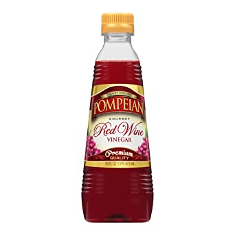 Pompeian Gourmet Red Wine Vinegar, Perfect for Salad Dressings, Marinades and Sauces, Naturally Gluten Free, Non-Allergenic, 16 FL. OZ., Single Bottle
