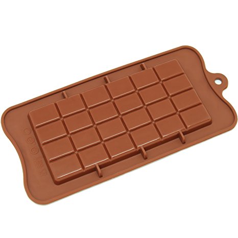 Freshware CB-607BR Silicone Break-Apart Chocolate, Protein and Energy Bar Mold