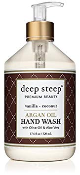 Deep Steep Argan Oil Hand Wash, Vanilla Coconut, 17.6 Fluid Ounce