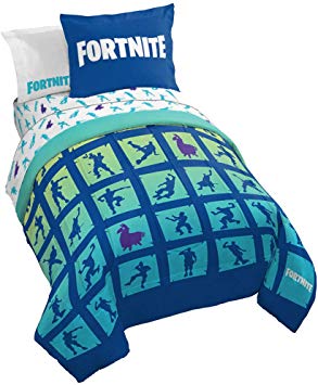 Jay Franco Fortnite Boogie Bomb 7 Piece Full Bed Set - Includes Reversible Comforter & Sheet Set - Super Soft Fade Resistant Microfiber Kids Bedding - (Official Fortnite Product)