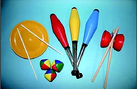 Juggle Dream Complete Circus Juggling Workshop Set - Juggling Thud Balls, Clubs, Spinning Plate and Diabolo