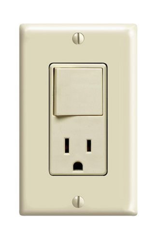 Leviton 5625-ISP 15 Amp, 120 Volt, Decora Combination Switch/Receptacle, Ivory