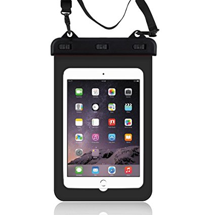 Mocolo Universal Waterproof Case Carrying Bag Case Pouch for Tablet Water Proof Dustproof Snowproof Cases for iPad Mini Galaxy Tab S Amazon Fire HD 7" 8" up to 8.3"