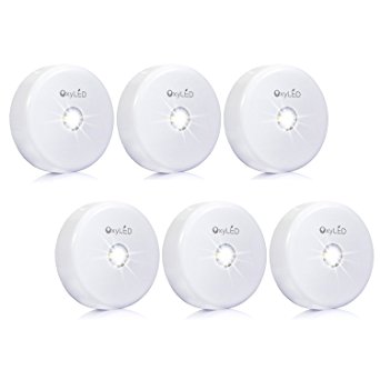 [6 PACK]Dimmable Night Light, OxyLED OxySense N05 Bright LED Tap Light/ Touch Tap Push Cabinet Light, Stepless Brightness Adjustable for Bathroom Bedroom Restroom and Closet, White