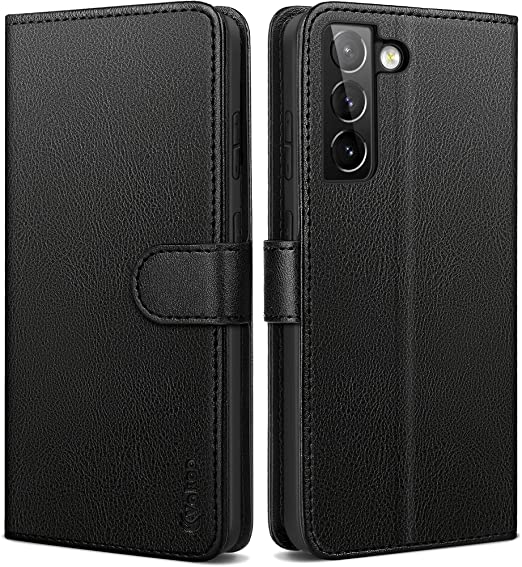 Vakoo Samsung S21 Plus Case, Samsung S21  Case, Premium Leather Wallet Magnetic Closure Flip Case Compatible for Samsung Galaxy S21 Plus (Black)