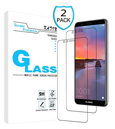 KATIN Huawei Mate SE Screen Protector - [2-Pack] Tempered Glass for Huawei Mate SE/Honor 7X Screen Protector Bubble Free, Easy to Install with Lifetime Replacement Warranty