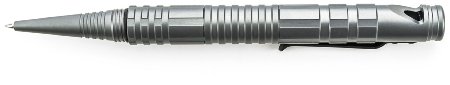 Schrade SCPEN4G Survival Tactical Pen with Ferro Fire-Starting Rod and Whistle, Grey