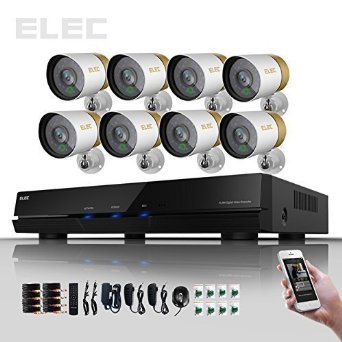 Elec8CH 960H HDMI CCTV H264 DVR 8 700TVL Outdoor Cameras Realtime Home Surveillance Security Video Camera System 3g Kit 65288Mobile e-cloud viewing65292P2P Technology Email Alert65289