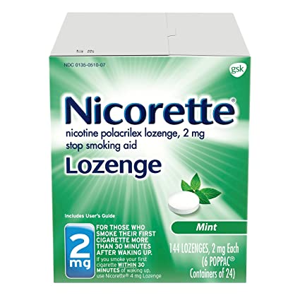 Nicorette Nicotine Lozenge to Stop Smoking, 2mg, Mint, 144 Count