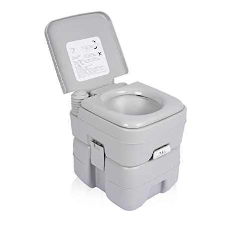Excelvan 5 Gallon 20L Flush Porta Potti Outdoor Indoor Travel Camping Portable Toilet for Car, Boat, Caravan, Campsite, Hospital