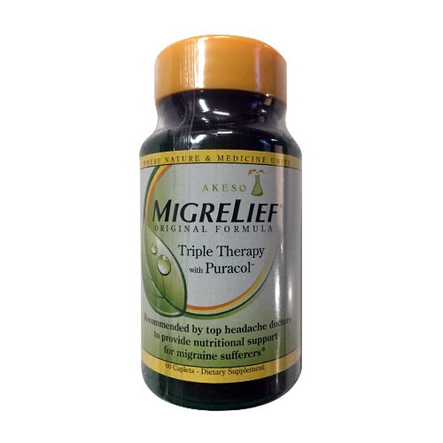 MigreLief M Menstrual Formula, Triple Therapy with Puracol - 60 Caplets, 6 Pack