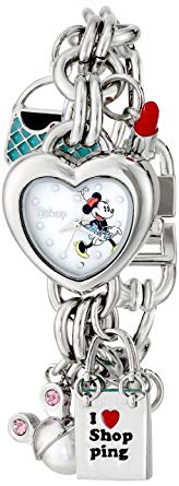 Disney Women's MN2010 Minnie Mouse Mother-of-Pearl Dial Charm Watch