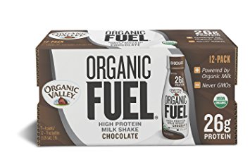Organic Valley, Organic Fuel High Protein Milk Shake, Chocolate, 11oz, 12 pack
