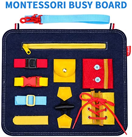 Shmily Educational Montessori Activity Busy Board Toy for Toddlers Girls Boys - Ideal Kids Learning Gift