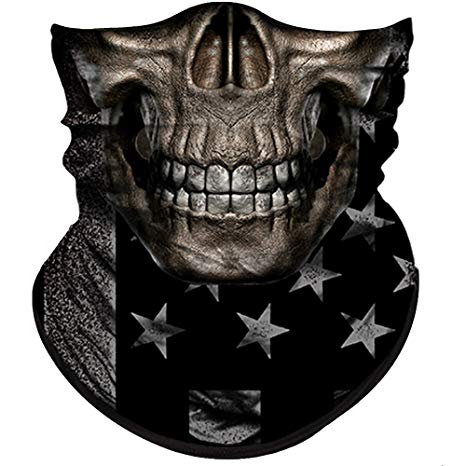 Obacle Skull Face Mask for Dust Wind UV Sun Protection Seamless 3D Tube Mask Bandana for Men Women Durable Thin Breathable Skeleton Mask Motorcycle Riding Biker Fishing Hunting Cycling Sports Festival