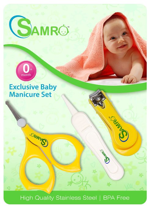 The 1 Rated Baby Nail Clippers Set with Scissors and Nasal Tweezer in the USA Simple Ergonomic and Versatile in Unisex Yellow Toddler Nail Clipper Kit with Lifetime Guarantee