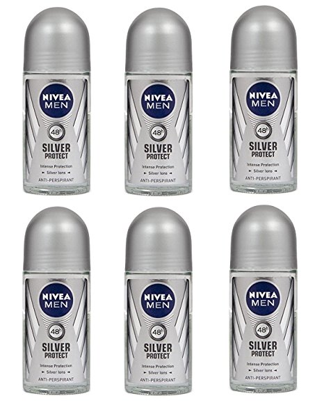 Nivea Deodorant Roll-on, 1.7 Fluid Ounce (SILVER PROTECT DYNAMIC POWER, PACK OF 6)