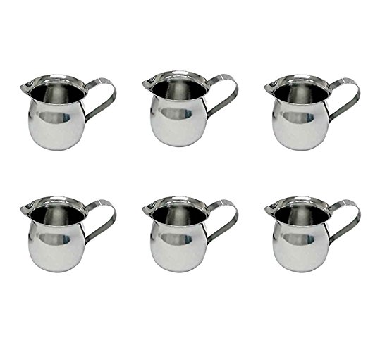 Update International BC-3 Stainless Steel Bell Creamer, 3-Ounce, 2-1/4-Inch, Set of 6