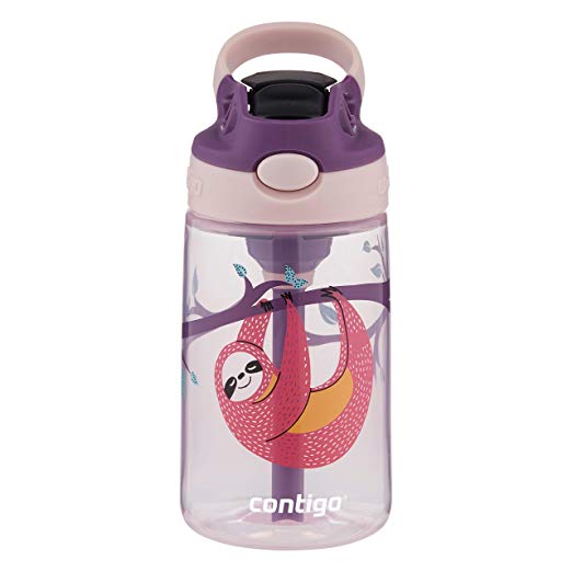 Contigo 2075532 AUTOSPOUT Straw Water Bottle, 14 oz, Pink Sloth