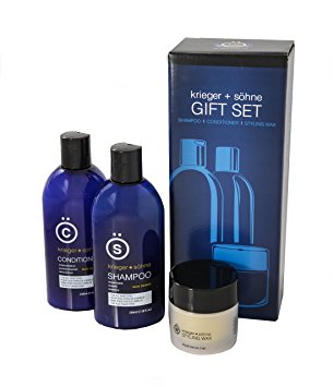 Best Gift Set For Men w/ Top Styling Products - Includes k s Man Series Tea Tree Shampoo - Peppermint Oil Conditioner - Styling Wax (Paraben Free) Top Ten for Birthday - Popular Gift Men Will Love