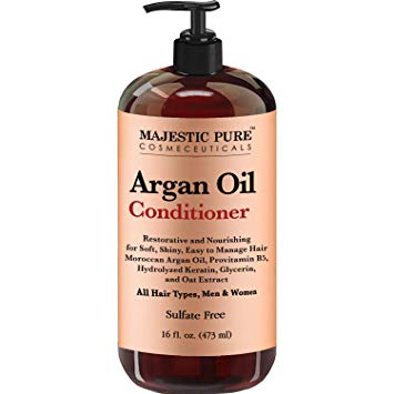 Majestic Pure Argan Oil Hair Conditioner with Keratin - Natural for All Hair Types, Women and Men, Sulfates Free, Parabens Free - 16 Fl Oz