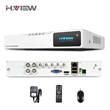H.View 4CH Hybrid DVR CCTV DVR Recorder 4 Channels H.264 Full 1080N Digital Video Recorder Motion Detection HDMI Video Output Support Android,iPhone Remote Viewing,Support 1080P/720P/960H Camera(NO HDD)