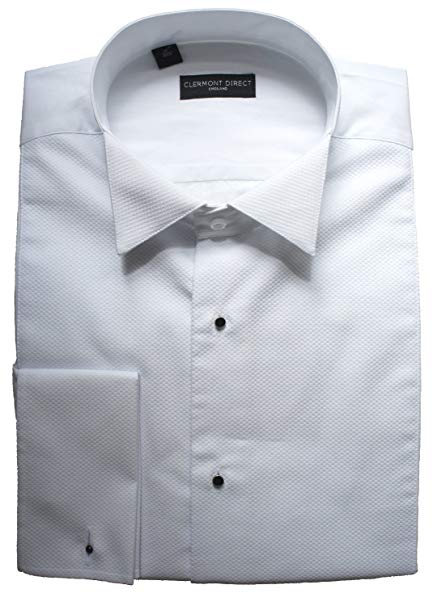 Clermont Direct Stud Front 100% Cotton Marcella Shirt Wing Collar White
