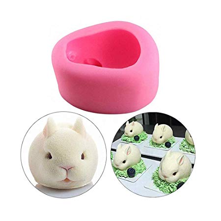 MoldFun 3D Rabbit Bunny Silicone Mold for Chocolate, Cake Decorating, Soap, Candy, Fondant, Crayon, Lotion Bar