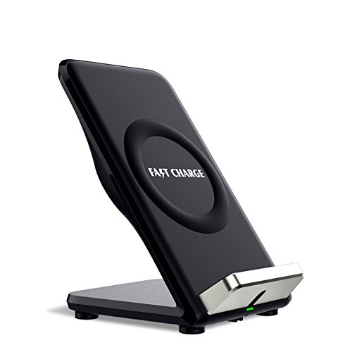 Fast Wireless Charger, Aliter F18 Wireless Charger for Samsung GALAXY S8 S8 Plus S7 S7 Edge Plus S6 Edge  Note 5, with a receiver(for iOS)
