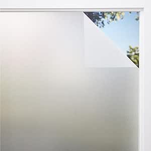 Gorilla Guard Two Way Sun Blocking Window Privacy Film, Strong Static Clings to Glass Windows, Peel and Stick, Removable No Residue Stickers, Decorative Bathroom Door Coverings 11.8" x 78.7”, Frosted