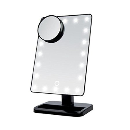 Pentop LED Lighted Makeup Mirror 20 Led Lights with 10X Magnification 180 Degree Rotation Cosmetic Vanity Mirror