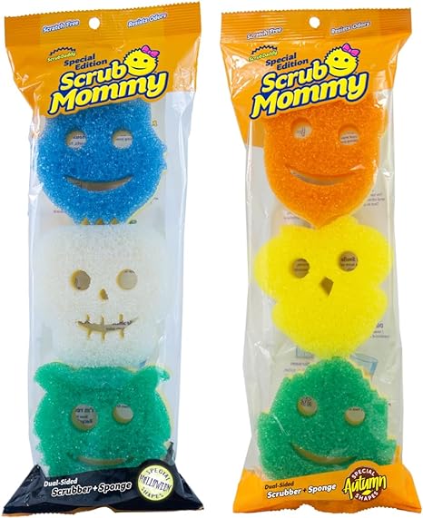 Scrub Daddy Scrub Mommy Special Edition Fall   Halloween - Scratch-Free Multipurpose Dish Sponge - BPA Free & Made with Polymer Foam - Stain & Odor Resistant Kitchen Sponge (6 Count)