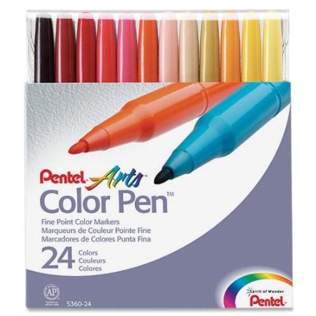 Pentel Color Pen Set of 24 Assorted (S360-24)