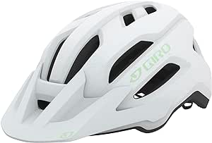 Giro Fixture II MIPS Mountain Bike Helmet for Men, Women, Kids, and Adults – Matte White/Green Logo, Universal Women (50-57 cm)