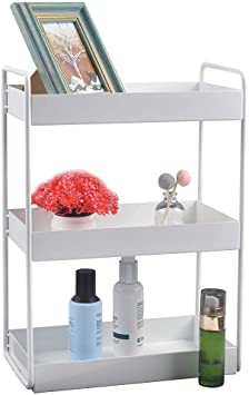 H JINHUI 3-Layer Bathroom Countertop Storage Box/Cosmetic Storage Box/Bathroom Cosmetic Storage Rack/Kitchen Storage Box/Bathroom Cabinet Storage Room (White)