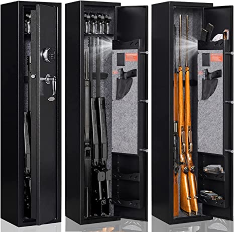 KAER Gun Safe,Rifle Safe,Gun Safes for Home Rifle and Pistols,Gun Safe for Rifles and Shotguns, Gun Safe Rifle,Gun Cabinets,Gun Cabinet for Shotguns with Built-in Removable Storage Shelf-1.73