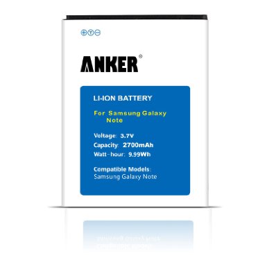 Anker 2700mAh Li-ion Battery for Samsung Galaxy Note I9220, N7000, I717(AT&T), T879(T-Mobile), NOT NFC Capable [18-Month Warranty]