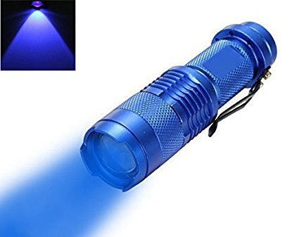 Mini Butterball 300 Lumens 3 Mode Zoomable Mini Hunting LED Flashlight Night Vision Torch Supported AA battery or 14500 3.7v battery (Blue Light)