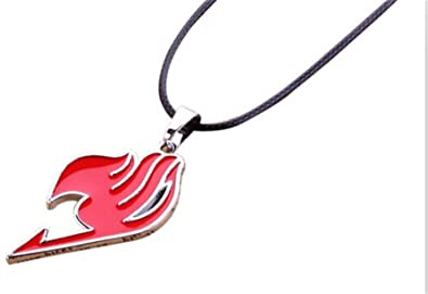 yuemin Fairy Tail Natsu Dragneel Guild Symbol Copper Metal Pendant Necklace (Red)