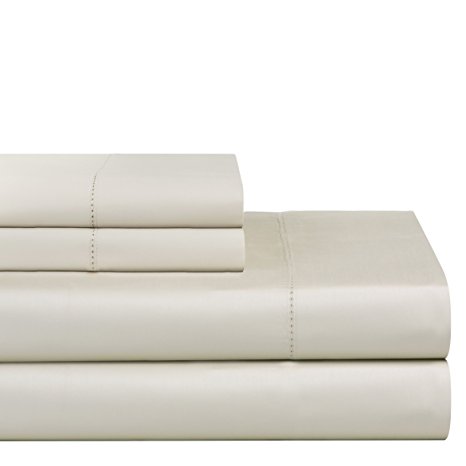 Pointehaven 600 TC Supima Cotton California Sheet Set, King, Bone