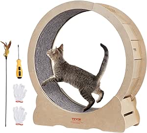 VEVOR Cat Exercise Wheel for Indoor Cats, 35.8inch Quiet Cat Wheel Exerciser Cat Treadmill, Cat Running Wheel for Cat's Weight Loss and Health