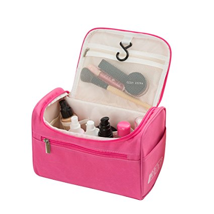 Wisdompark Hanging Toiletry Bag & DOPP Kit for Travel Accessories & Makeup ,Portable Women Makeup Cosmetic Bags