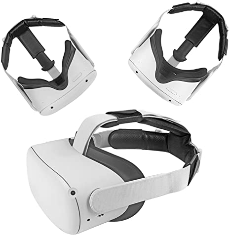 Devansi Head Pad for Oculus Quest 2 Headband Gravity Pressure Reducing Head Pad Cushion Designed for Oculus Quest 2 Headset Accessories with Comfortable PU Leather Surface & Soft Foam Pad black